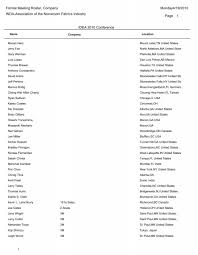 Formal Meeting Roster, Company