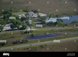 Aerial of the Ernest F. Coe Visitor Center, Everglades National Park Stock  Photo