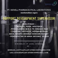 Pt novell pharmaceutical laboratories telah mendapatkan persetujuan dari australian therapeutic goods administration (tga) pada bulan juni 2011, sebagai bukti bahwa perusahaan farmasi tersebut telah membuat produk farmasi yang. Lowongan Kerja Etercon Pharma Traveling Murah