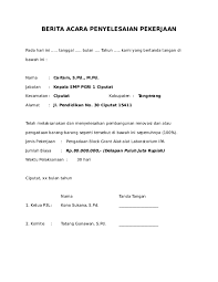 Check spelling or type a new query. Doc Berita Acara Penyelesaian Pekerjaan Smp Paramarta Academia Edu