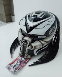 Predator Mask Made Of Fiberglass The Real Helmet Inside With Good Paint Comes With Black Visor Added 2 Dots Led L Predator Helmet Helmet Futuristic Helmet