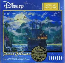 24'' x 18'' when completed; Peter Pan Moonrise Over Pirates Cove Jigsaw Puzzle Disney Coleman Limited Ed New 333880687