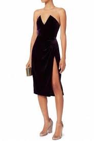 Cushnie Et Ochs Black Velvet Strapless Dress Deep V Purple Cocktail Dress Strapless Evening Dress Dresses