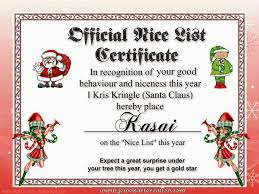 Nice List Jewels Art Creation Awesome Lists Nice List Certificate Naughty Nice