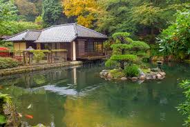 Japanisches Teehaus Im Japanischen Garten Stockfoto Bild Von Garten Japanisches 79405008