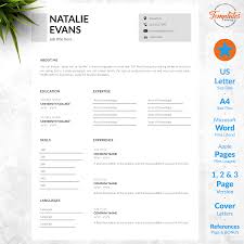 Simple Modern Resume Instant Download Clean Resume Template 1 2 And 3 Page Resume Design Basic Resume Template For Word And Pages Resume Template Word Simple Resume Template Resume Template