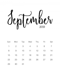 Black And White Calendar 2020 September Fabulous And Free Printable 2019 Minimalistic Calendar The Cottage Market September Calendar Minimalist Calendar Print Calendar