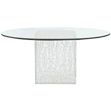 Gun metal grey rectangular aluminum outdoor dining table. Bernhardt Arctic Contemporary Round Glass Dining Table Belfort Furniture Dining Tables