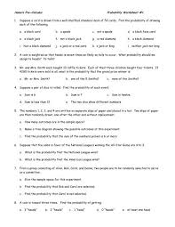 Not sure where to start? Honors Pre Calculus Probability Worksheet 1 Hinsdale Township