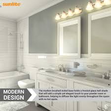 Sunlite 45058 30-Inch Modern Incandescent Vanity Bell Shaped Light Fixture,  Max 100 Wattage, 120 Volts, 4 Medium E26 Base Sockets (A19), Frosted ...