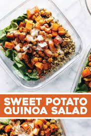 Quinoa Sweet Potato Salad Pinch Of Yum Recipe Quinoa Sweet Potato Salad With Sweet Potato Salad Meal Prep