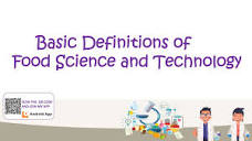 Basic Definitions of Food Science and Technology - YouTube
