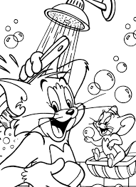 Tom And Jerry Coloring Pages Tom And Jerry Bath Coloring Page Kids Coloring Art Cartoon Coloring Pages Coloring Pages Disney Coloring Pages
