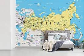 Aan de westkust van de zwarte zee loopt de grens langs de noordgrens van azerbeidzjan en georgië. Bol Com Fotobehang Rusland Illustratie Illustratie Van El Van Wereldkaart Met Rusland