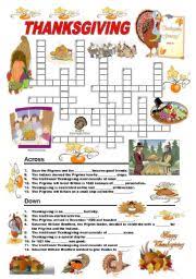 Check spelling or type a new query. Thanksgiving Crossword Worksheets