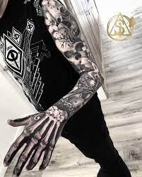 Bones Music Sleeve Skeleton Hand Tattoo Sleeve Tattoos Hand Tattoos