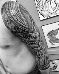 Polynesian half sleeve tattoo by niku tatau. 50 Polynesian Half Sleeve Tattoo Designs For Men Tribal Ideas