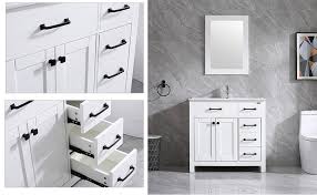 White bathroom with black hardware. White 31 5 Walsport Bathroom Vanity Sink Combo With Mirror Modern Cabinet Basin Vessel Sink Faucet Combo Set Bathroom Vanities Tools Home Improvement Fcteutonia05 De