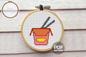 The items are produced by cross stitch wonders, dimensions, sue hillis designs and others priced from $3.39 to $22.99. Chopstix Food Modern Cross Stitch Graphic By Crossstitching101 Creative Fabrica