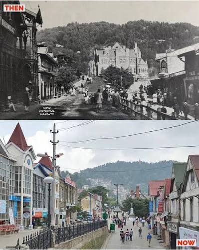 The Mall Road, Simla, circa 1920s— old photograph from our private collection “Views of Simla”. #india #shimla