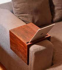 The fold out arms will fit and secure onto most sofa armrests and will fold down to provide. Couch Arm Table Custom Sofa Arm Tray Handmade Wooden Couch Diy Furniture Couch Couch Arm Table Wooden Couch