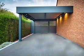 Carport En Alu Auteuil Et Spots Integres Abri Pour Voiture Pergola Entree De Maison Exterieur Maisons Exterieures