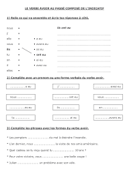 Exercice sur le passé composé 6ème. Le Passe Compose Le Verbe Avoir Exercices 2 Alloschool