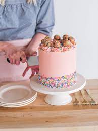 Sprinkle Cookie Dough Cake Recipe Cookie Dough Cake Sprinkle Cookies Yummy Cakes