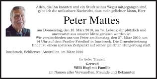 Between 1969 and 1976, doris mattes also worked on gods of the plague, why does herr r. Traueranzeigen Von Peter Mattes Trauer Merkur De