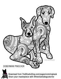 The doberman is a dog that originated in germany back in the eighteenth century. Pin On Adult Coloring Pages