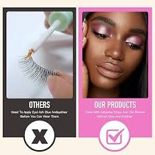 MEDOLIKA Reusable Self Adhesive False Eyelashes Without Glue or Eyeliner  Needed Easy To Put On, Stable/Non-slip Waterproof Self Sticking False  Lashes Natural Look for Women(2-Pairs) : Buy Online at Best Price in