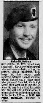 Death Notice for Richard M McGrath