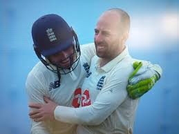 September 8, 1990, taunton, bristol, exeter and reading. Jos Buttler Congratulating His Childhood Friend Jack Leach After He Got His Second Test Five Fer Today Against Sri Lanka Cricket