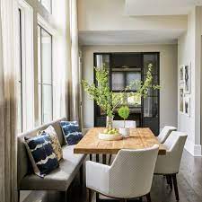 All stains are ohio certified stains and are available in oak, brown maple dining room furniture. In Chicago Modern Forms Meet Classic Architecture Luxe Interiors Design Dining Room Small Dining Room Table Dining Room Bench