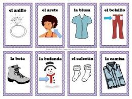 Spanish Clothing Vocabulary Cards And Word Wall Vocabulary Cards Esl Teaching Resources How To Speak Spanish