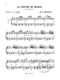 La Tartine De Beurre From Wolfgang Amadeus Mozart Buy Now In Stretta Sheet Music Shop