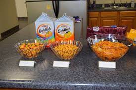 Fishing birthday party ideas | photo 9 of 25. O Fish Ally The Big One First Birthday Party Fish Party Snacks Rainbow Trout Goldfish Fish Chips Fish And Chips Party Snacks Fishing Party