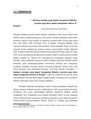 304768043 Esei Faktor Kejatuhan Melaka Sem 3 Doc 1 1 0 Pengenalan Bahawa Sesiapa Yang Dapat Menguasai Melaka Mereka Juga Akan Dapat Menguasai Venice Course Hero