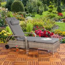 Festnight outdoor lounge bett mit vorhängen poly rattan sonneninsel mit sonnendach garten sofa gartenliege lounge liege set gartenmöbel terrassen strandkorb grau 2 7 von 5 sternen 4 424 91 424 91. Gartenliege Sonnenliege Rattan Liegestuhl Kaufland De