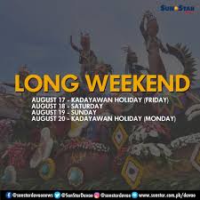 Long Weekend August 17 20 Proclaimed Holidays In Davao City Sunstar