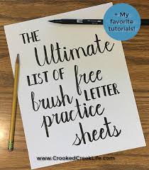The free printable calligraphy worksheet consists of four different sheets, that will help you learn the blackletter script very fast. The Ultimate List Of Free Brush Letter Practice Sheets Crooked Creek Life