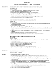 The is relationship management team is responsible for financial institution satisfaction, growth, and retention. Services Relationship Manager Resume Samples Velvet Jobs