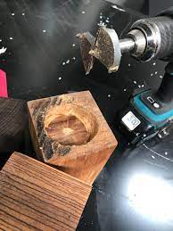 Does a drill bit make a round. Trying To Cut A Large Hole For A Bulb In This Hardwood And Not Getting Very Far Any Tips Woodworking