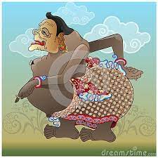 Vector Illustration Modification Of Wayang Kulit Purwa Character Of Semar Lukisan Seni Seni Gambar Tokoh