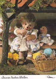 520 immer locker bleiben postcard postcard art hedgehog