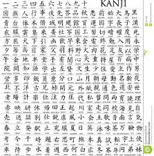 Photo About Hundreds Of Kanji Characters The Japanese Or Chinese Symbol The Translations For Each Charac Japanese Words Japanese Tattoo Symbols Chinese Words