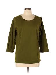 Details About Bob Mackie Women Green 3 4 Sleeve Top Lg