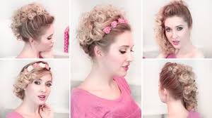 Top fashionable updo ideas and trends for curly hair ( 42. Easy Updo Hairstyles For Everyday Curly Medium Long Hair Tutorial Youtube