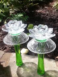 Vases W Bowls Glass Garden Art Garden Art Yard Art