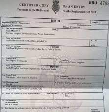 He is seventh in the line of succession to the british throne. Meghan Markle Releases Archie S Birth Certificate Confirming Where He Was Born Mirror Online